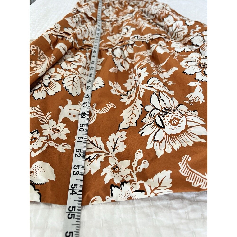 Anthropologie Somerset Maxi Dress Burnt Orange & Ivory Floral Medium EUC - Picture 4 of 7
